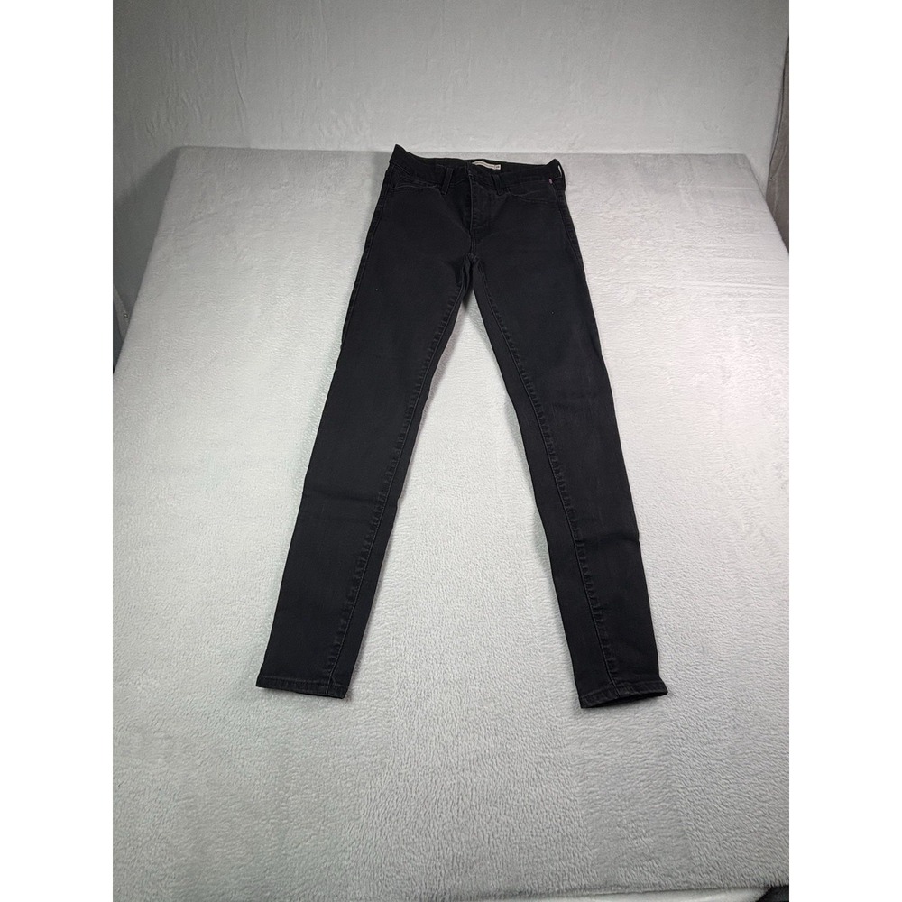 Levis 720 High Rise Super Skinny Jeans Womens 28 Black Stretch Denim 52797-0022
